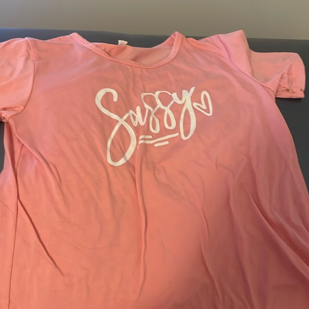 Girls, pink sassy shirt